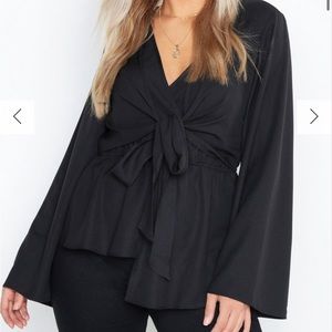 Boohoo Twist Front Blouse